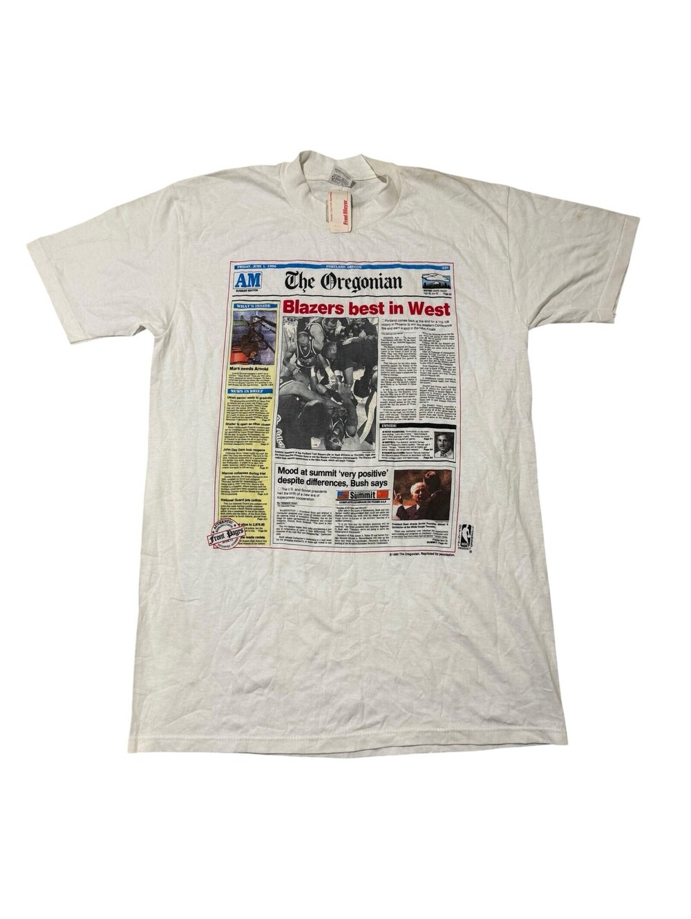 Vintage 1990s Stedman Portland Trail Blazers Shirt Size Large Deadstock Men’s